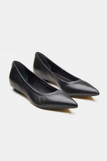 Oroh Pointed Toe Genuine Leather Ballerinas 