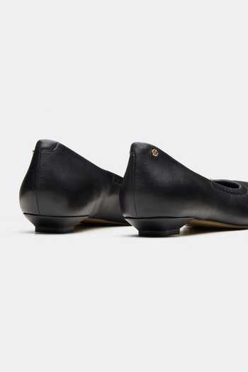 Shop_Oroh_Black Pointed Toe Genuine Leather Ballerinas _Online_at_Aza_Fashions