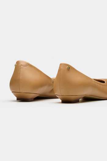 Shop Oroh Beige Taygeta Pointed Toe Ballerinas Flats Online at Aza Fashions Shop_Oroh_Beige Taygeta Pointed Toe Ballerinas Flats _Online_at_Aza_Fashions