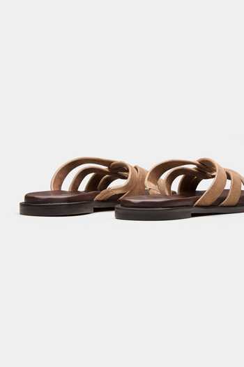 Shop_Oroh_Beige Orion Multi Strap Flat Slides _Online_at_Aza_Fashions