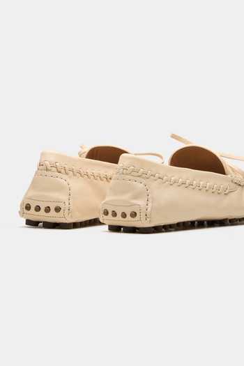 Shop_Oroh_Off White Vela Front Bow Loafers _Online_at_Aza_Fashions