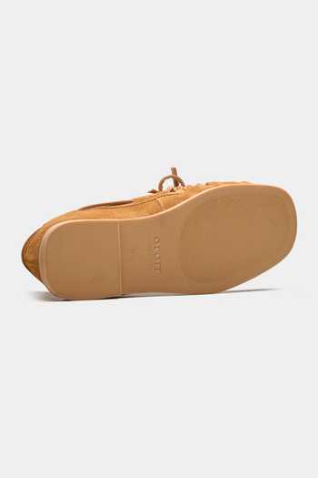 Oroh_Brown Spica Bow Top Moccasin Loafers _Online_at_Aza_Fashions