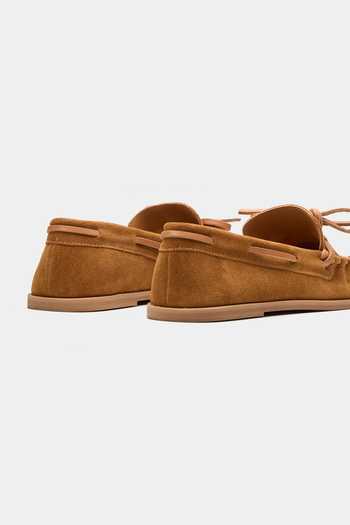 Shop_Oroh_Brown Spica Bow Top Moccasin Loafers _Online_at_Aza_Fashions