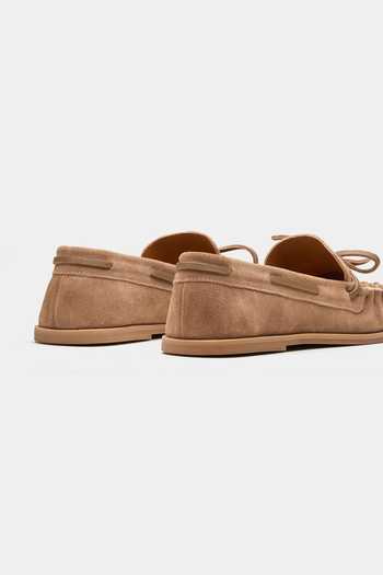 Shop_Oroh_Brown Spica Bow Top Moccasin Loafers _Online_at_Aza_Fashions