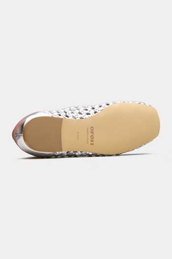 Oroh Silver Seren Hand Woven Flat Ballerinas Online at Aza Fashions Oroh_Silver Seren Hand Woven Flat Ballerinas _Online_at_Aza_Fashions
