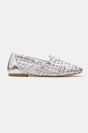 Buy Oroh Silver Seren Hand Woven Flat Ballerinas Online at Aza Fashions Buy_Oroh_Silver Seren Hand Woven Flat Ballerinas _Online_at_Aza_Fashions
