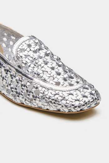 Oroh Silver Seren Hand Woven Flat Ballerinas at Aza Fashions Oroh_Silver Seren Hand Woven Flat Ballerinas _at_Aza_Fashions