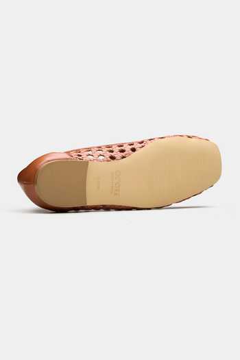 Oroh_Brown Seren Hand Woven Flat Ballerinas _Online_at_Aza_Fashions