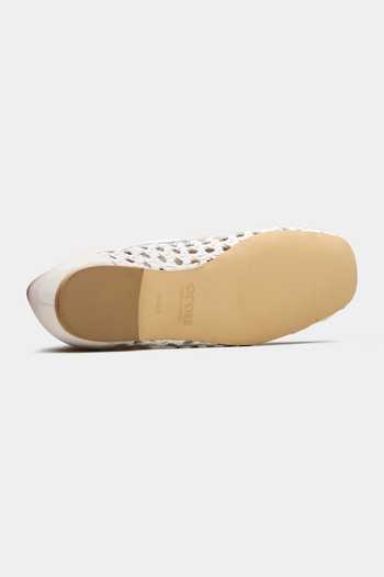 Oroh White Seren Hand Woven Flat Ballerinas Online at Aza Fashions Oroh_White Seren Hand Woven Flat Ballerinas _Online_at_Aza_Fashions
