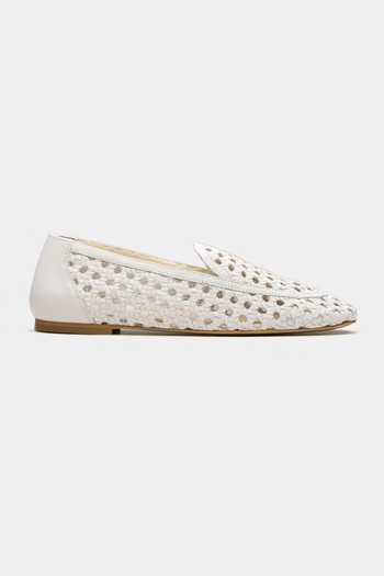 Shop Oroh White Seren Hand Woven Flat Ballerinas Online at Aza Fashions Shop_Oroh_White Seren Hand Woven Flat Ballerinas _Online_at_Aza_Fashions