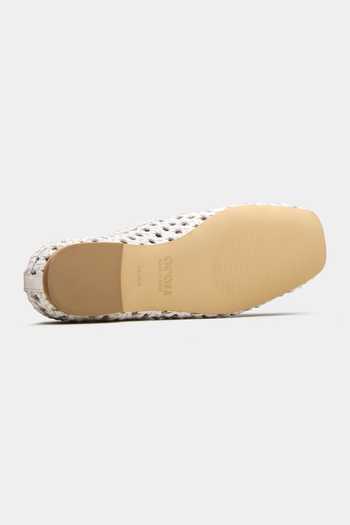 Oroh White Elaria Hand Woven Ballerina Mules Online at Aza Fashions Oroh_White Elaria Hand Woven Ballerina Mules _Online_at_Aza_Fashions