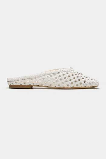 Buy Oroh White Elaria Hand Woven Ballerina Mules Online at Aza Fashions Buy_Oroh_White Elaria Hand Woven Ballerina Mules _Online_at_Aza_Fashions