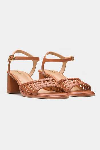 Oroh Celeste Basket Weave Strap Block Heels 