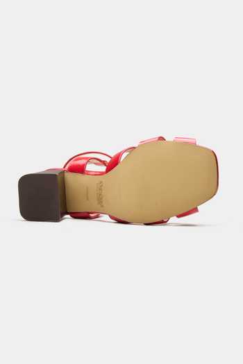 Oroh Red Calypso Strappy Block Heels Online at Aza Fashions Oroh_Red Calypso Strappy Block Heels _Online_at_Aza_Fashions