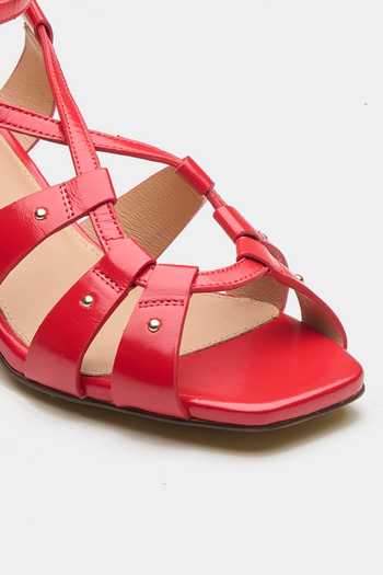 Oroh Red Calypso Strappy Block Heels at Aza Fashions Oroh_Red Calypso Strappy Block Heels _at_Aza_Fashions