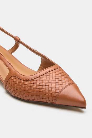 Buy Oroh Brown Nova Plaited Pointed Toe Pump Heels Buy_Oroh_Brown Nova Plaited Pointed Toe Pump Heels