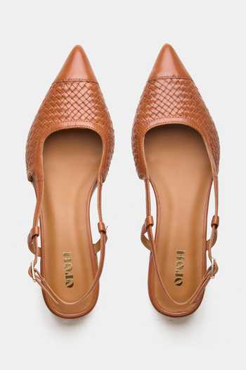 Shop Oroh Brown Nova Plaited Pointed Toe Pump Heels at Aza Fashions Shop_Oroh_Brown Nova Plaited Pointed Toe Pump Heels _at_Aza_Fashions