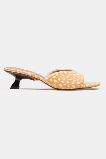 Oroh_Brown Lyra Hair-on Leather Kittel Heels _Online_at_Aza_Fashions