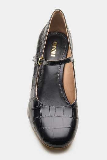 Oroh Ariel Croco Embossed Leather Wedges 