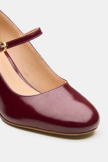 Oroh_Maroon Ariel Patent Genuine Leather Wedges _at_Aza_Fashions