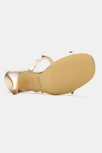 Shop_Oroh_Gold Saiph Sparkly Dual Strap Heels _Online_at_Aza_Fashions