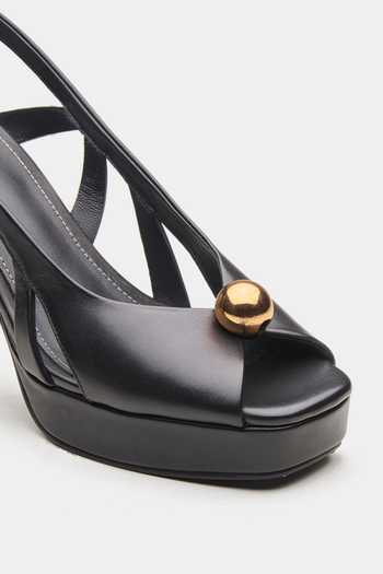 Oroh_Black Altair Sphere Ornament Stiletto Heels _at_Aza_Fashions
