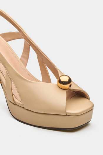 Oroh_Beige Altair Sphere Ornament Stiletto Heels _at_Aza_Fashions