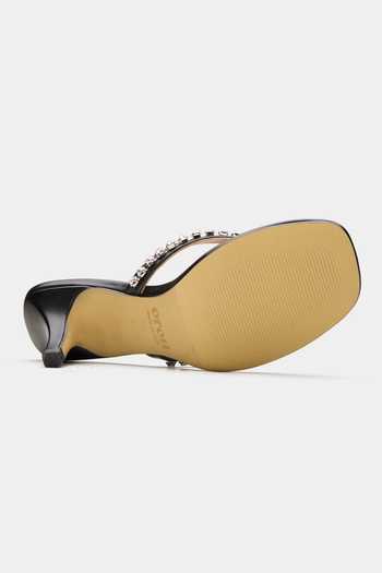 Shop_Oroh_Black Triangular Crystal Embellished Heels _Online_at_Aza_Fashions