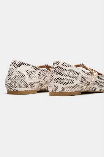 Shop_Oroh_White Alnair Square Toe Snake Print Ballerinas _Online_at_Aza_Fashions