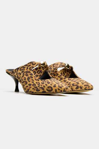 Oroh Messier Leopard Print Mid Heel Pump Mules 