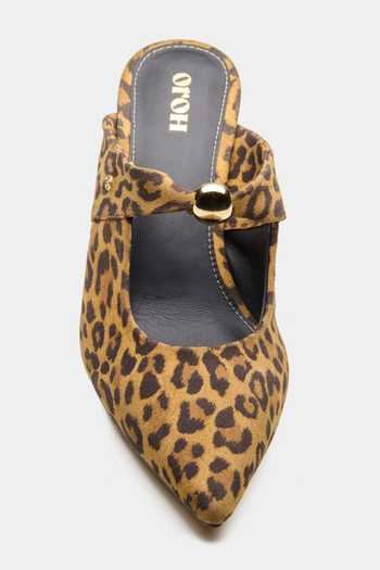 Oroh Messier Leopard Print Mid Heel Pump Mules 