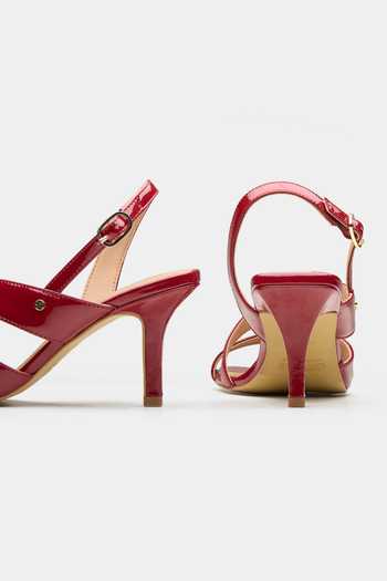 Shop_Oroh_Red Cygnus Multi Strap Heels _Online_at_Aza_Fashions