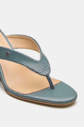 Oroh_Green Cassia V-strap Wedges _at_Aza_Fashions