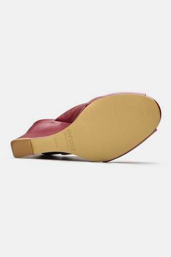 Buy_Oroh_Maroon Auriga Overlapping Strap Wedges _Online_at_Aza_Fashions