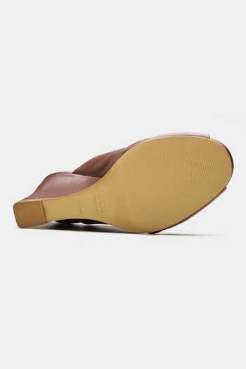 Buy_Oroh_Brown Auriga Overlapping Strap Wedges _Online_at_Aza_Fashions
