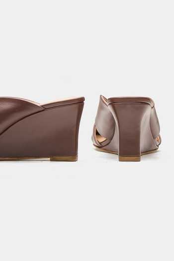 Shop_Oroh_Brown Auriga Overlapping Strap Wedges _Online_at_Aza_Fashions