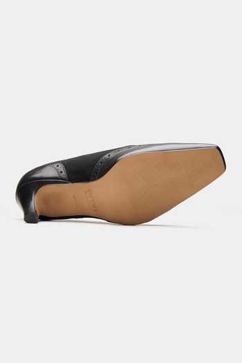 Oroh Black Aster Perforated Leather Kitten Heels Online at Aza Fashions Oroh_Black Aster Perforated Leather Kitten Heels _Online_at_Aza_Fashions