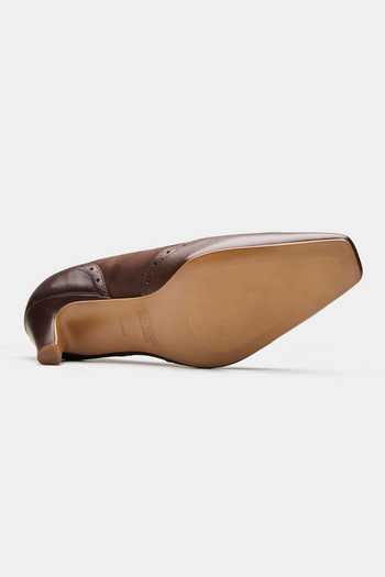 Buy Oroh Brown Aster Perforated Leather Kitten Heels Online at Aza Fashions Buy_Oroh_Brown Aster Perforated Leather Kitten Heels _Online_at_Aza_Fashions