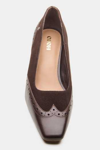 Oroh Aster Perforated Leather Kitten Heels 