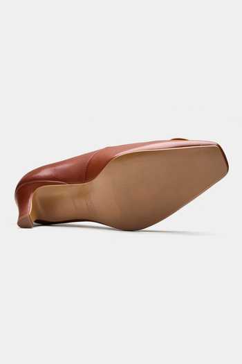 Buy_Oroh_Brown Halo Metal Trim Kitten Heels _Online_at_Aza_Fashions