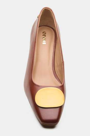 Oroh Halo Metal Trim Kitten Heels 