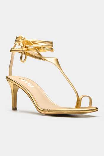 Shop_Oroh_Gold Europa Lace Up Pencil Heels _Online_at_Aza_Fashions