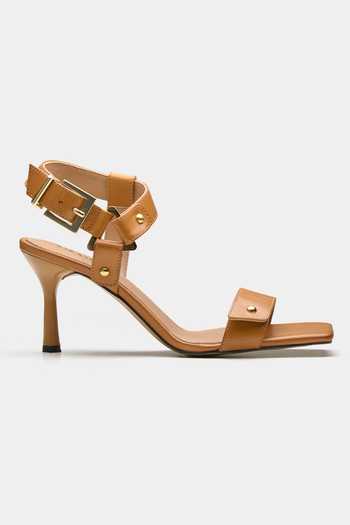 Oroh Brown Aquila Square Toe Heels Online at Aza Fashions Oroh_Brown Aquila Square Toe Heels _Online_at_Aza_Fashions