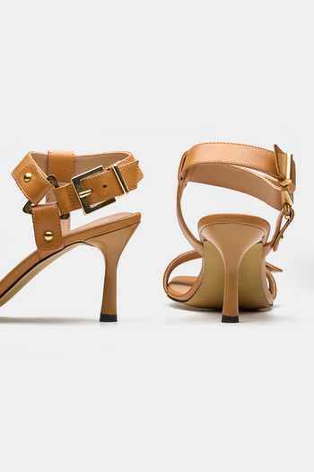 Shop Oroh Brown Aquila Square Toe Heels Online at Aza Fashions Shop_Oroh_Brown Aquila Square Toe Heels _Online_at_Aza_Fashions