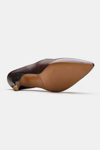 Buy_Oroh_Brown Segin Pointed Toe Kitten Mule Heels _Online_at_Aza_Fashions
