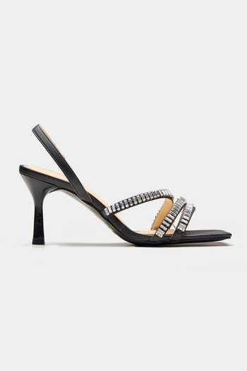 Oroh_Black Titania Rhinestone Embellished Heels _Online_at_Aza_Fashions