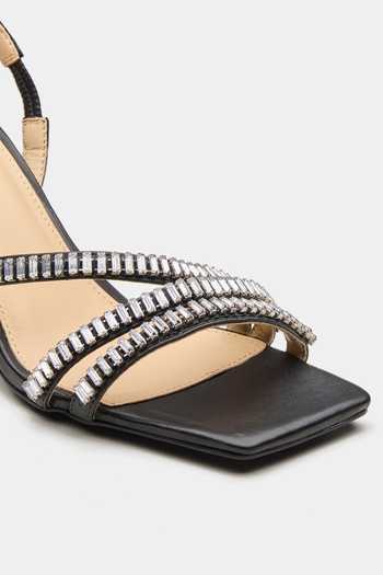 Oroh_Black Titania Rhinestone Embellished Heels _at_Aza_Fashions