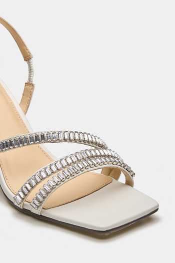 Oroh_White Titania Rhinestone Embellished Heels _at_Aza_Fashions