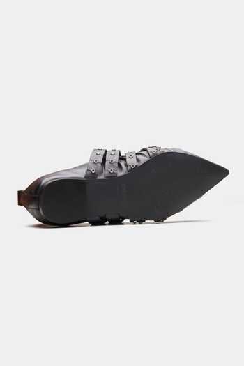 Shop_Oroh_Black Janus Ruched Front Pointed Toe Ballerinas _Online_at_Aza_Fashions