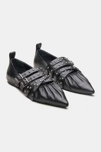 Oroh Janus Ruched Front Pointed Toe Ballerinas 
